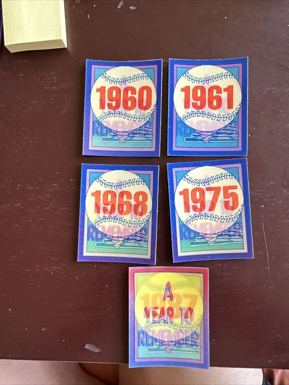 Score 1989 MLB Magic Motion Trivia Cards – 1960, 1961, 1968, 1975, 1987